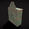 Vintage Style Teal Wall Mounted Storage Shelf With Distressed Finish Multiple Compartments And Scalloped Top