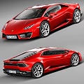 Red Lamborghini Sports Car With Sleek Aerodynamic Design And Alloy Wheels