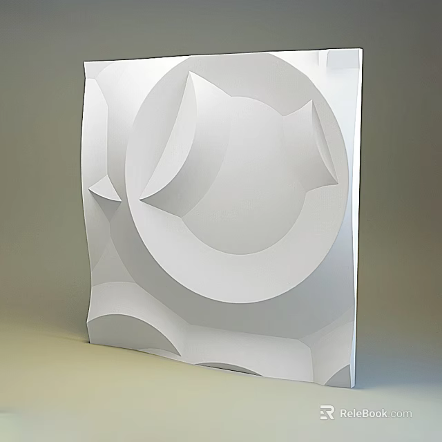 Abstract White 3D Sculpture With Curved Geometric Surfaces And Modern Design 3d model 