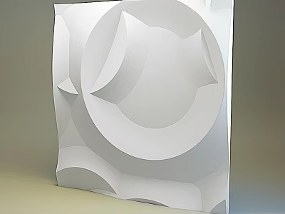 Abstract White 3D Sculpture With Curved Geometric Surfaces And Modern Design 3d model