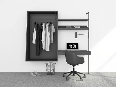 Modern Desk Integrated Cabinet Desk Chair Desk Computer Desk Table 3d model