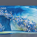 Artistic Floral Display With Blue Background And White Blue Flower Decorations