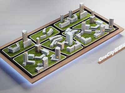 Detailed OneCity Urban Model with Buildings Roads and Green Areas Design 3d model