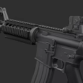 Black Tactical Assault Rifle With Scope Magazine Barrel And Handguard