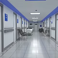 Medical Hospital Corridor Furniture With Medical Chairs Bed And Storage Cabinets