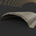Fighter Jet Wing Structure With Curved Surface And Metal Framework Design 3d model