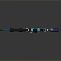 Futuristic Sniper Rifle Design With Scope Blue Accents And Tech Details