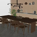 Modern Dining Table and Chair 3d model