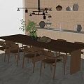 Modern Dining Table and Chair 3d model