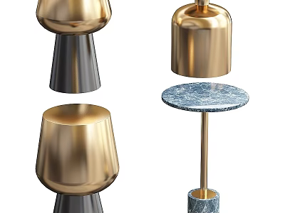 Elegant Luxury Dining Table With Gold Base Marble Top And Decorative Accents 3d model