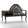 Stylish Leisure Chair With Wooden Frame Patterned Fabric Seat Armrests And Delicate Legs