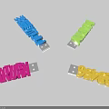 Pink 3D Century Sakura Text Design With USB Connector Element