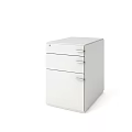 White Metal Bookcase With Simple Design And Three Functional Drawers 3d model