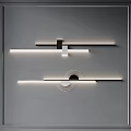 Modern Geometric Wall Lamps with Linear and Circular Designs for Interior Lighting 3d model