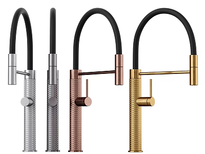 Modern Design Kitchen Faucets Multiple Colors Stainless Steel Copper Gold Finishes Flexible Spout For Sink 3d model