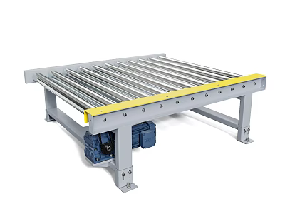 Industrial Equipment Roller Conveyor With Metal Rollers Motor Driven Frame For Material Handling 3d model