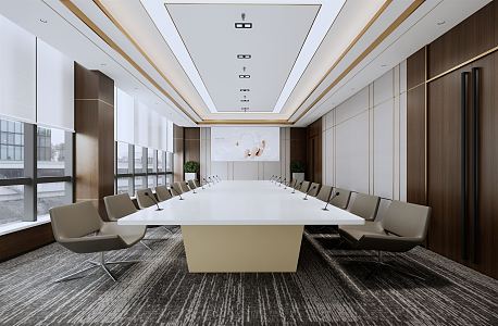 Modern Meeting Room Meeting Table and Chair 3d model