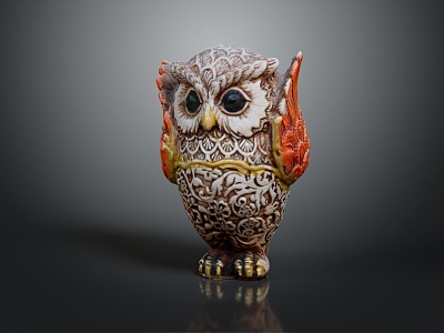 Modern Owl Carving Owl Ornaments 3d model