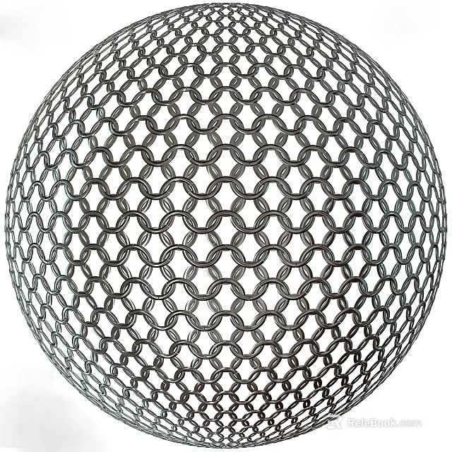 Modern Floor Tiles Featuring Grid Pattern With Interlocking Ring Design And Metallic Finish 3d model 