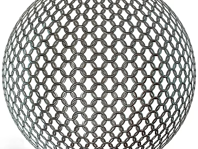 Modern Floor Tiles Featuring Grid Pattern With Interlocking Ring Design And Metallic Finish 3d model