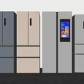 Modern Design Refrigerators in Gray and Beige with Digital Display and Multiple Door Styles