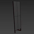 Modern Full Length Standing Mirrors With Dark And Brown Wooden Frames Design 3d model