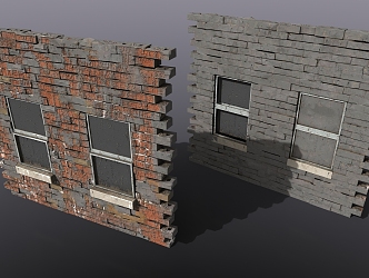 old living things old brick wall 3d model