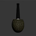 Decorative Pipe Ornament With Green Textured Bowl Red Accent And Black Stem For Home Decor