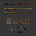 Wooden Storage Furniture With Various Sizes Crates And Divided Boxes