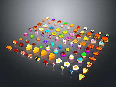 Colorful Everyday Life Supplies Icons Collection With Various Shapes And Designs 3d model