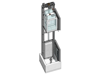 Modern Elevator Sightseeing Elevator Structure Car 3d model