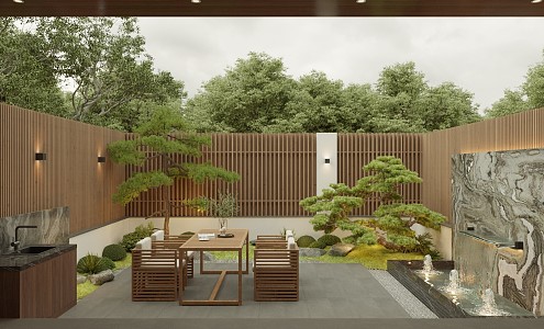 Simple Chinese Courtyard 3d model