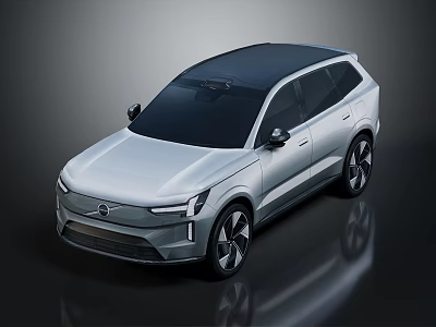 Silver SUV Car with Modern Design Black Roof and Alloy Wheels 3d model