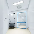Modern Hospital Outpatient Clinic Interior With Bed TV And Equipment