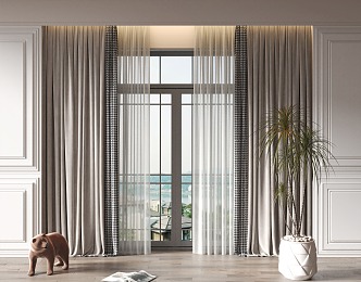 Modern Curtains 3d model