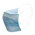 Blue Disposable Face Mask with Three Layer Protective Design for Daily Use 3d model
