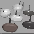 Stylish Modern Vessel Sinks In Various Colors With Black Faucets Design