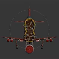 Vintage Red Aerospace Airplane Model With NYJ Design And Decorative Details