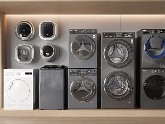 Modern washing machine top lid washing machine wall-mounted washing machine washing and drying machine automatic rolling 3d model