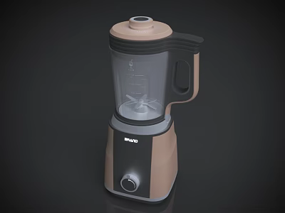 Modern Beige and Black Kitchen Blender with Transparent Container and INJOY Brand 3d model