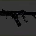 Futuristic Sci Fi Weapon Gun With Blue Illuminated Details And Modern Mechanical Design