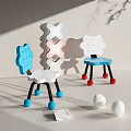 Playful Children's Chairs With Flower Shaped Backrest And Colorful Ball Feet