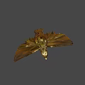 Golden Eagle Themed Scepter Weapon With Spread Wings And Sculpted Column Base 3d model