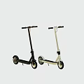 Two Modern Electric Scooters in Black and White Sleek Design