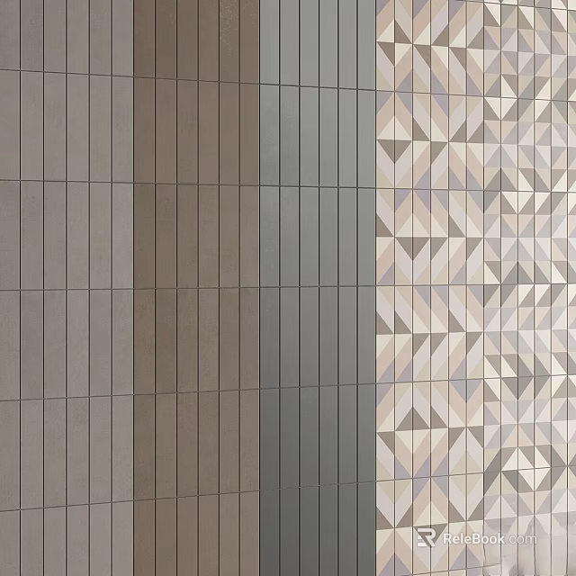 Wall Tiles Design With Diverse Textures And Patterns 3d model 