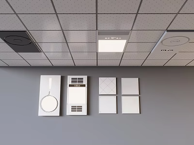 Modern Ceiling Design Using Square Panels And Integrated Lights 3d model