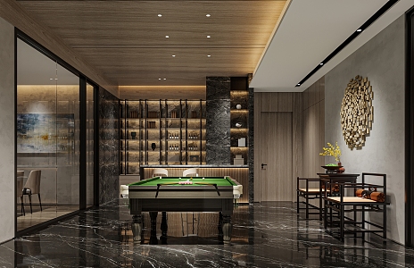 New Chinese Billiards Room 3d model