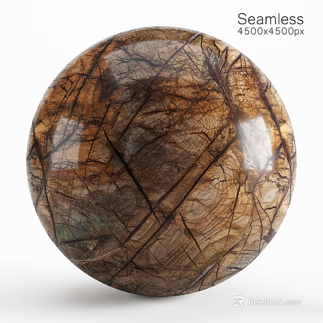 Decorative Spherical Component With Brown Black Textured Surface And Glossy Finish 3d model