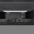 Sleek Modern Corporate Office Reception Lobby With Turquoise Accent Wall And Polished Marble Interior Design