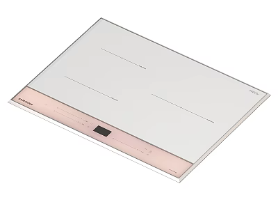 Modern White Electric Cooktop with Digital Control Panel and Heating Zones for Home Kitchen Use 3d model